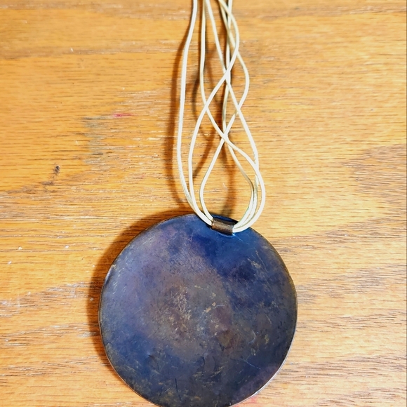 Handcrafted, Woven Earrings And XL, Vintage Copper Necklace - Picture 6 of 6